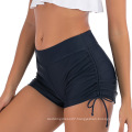 Wrinkle Fashion Design wholesale luxury designer solid color vintage swim shorts women 2021wrinkle swimwear shorts